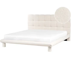 Beliani „Boucle“ lova CRESSAT 180 x 200 cm, kreminė balta