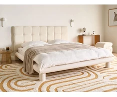 Beliani „Boucle“ lova CRESSAT 180 x 200 cm, kreminė balta