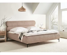 Beliani Boucle lova LESSAY 180 x 200 cm, smėlio ir pilkos spalvos