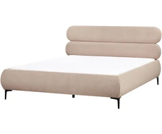 Beliani Boucle lova LESSAY 180 x 200 cm, smėlio ir pilkos spalvos