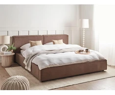 Beliani Bouclé lova LINARDS, 160 x 200 cm, ruda