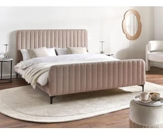 Beliani Boucle lova LUNAN 160 x 200 cm, smėlio ir pilkos spalvos
