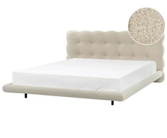 Beliani Boucle lova SOULISSE 180 x 200 cm, smėlio spalvos