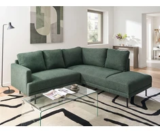 Beliani BREDA kampinė sofa 4 asmenims, tamsiai žalia, kairinė