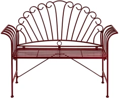Beliani CAVINIA sodo suoliukas, 125 cm, metalinis, burgundiškas