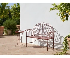 Beliani CAVINIA sodo suoliukas, 125 cm, metalinis, burgundiškas