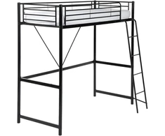 Beliani CHASSORS lova antresolė 90 x 200 cm, juoda