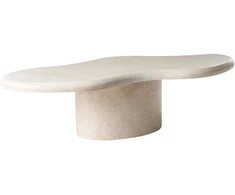 Beliani CONZA kavos staliukas, 57 × 120 cm, smėlio spalvos
