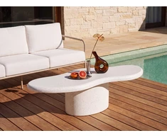 Beliani CONZA kavos staliukas 57 × 120 cm, terrazzo efektas, baltas