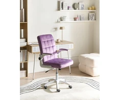 Beliani „DANDY“ biuro kėdė, violetinė veliūrinė