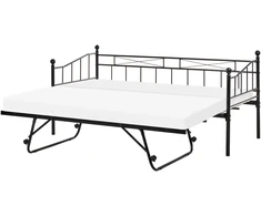 Beliani Dieninė lova Metalinė LOUANNEC 90 x 200 cm, išskleidžiama, juoda