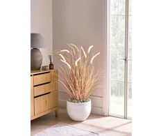 Beliani Dirbtinis augalas BRISTLEGRASS 120 cm oranžinis