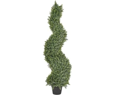 Beliani Dirbtinis augalas CYPRESS SPIRAL TREE 126 cm žalias