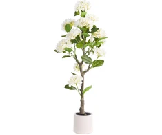 Beliani Dirbtinis augalas HORTENSIUM 120 cm, baltas