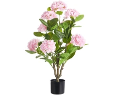 Beliani Dirbtinis augalas HORTENSIUM 90 cm rožinis