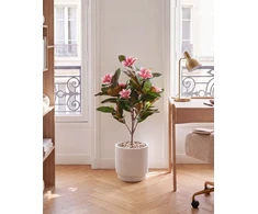 Beliani Dirbtinis augalas MAGNOLIA TREE 90 cm raudonas