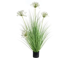 Beliani Dirbtinis augalas ONION GRASS 120 cm baltas