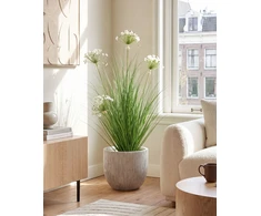 Beliani Dirbtinis augalas ONION GRASS 120 cm baltas