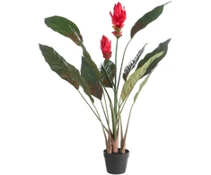 Beliani Dirbtinis augalas PURPURATA 130 cm raudonas