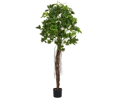 Beliani Dirbtinis augalas UMBRELLA TREE 175 cm Žalias