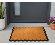 Beliani Durų kilimėlis PINATUBO natūralios spalvos 60 x 90 cm iš kokoso pluošto
