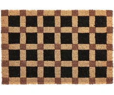 Beliani Durų kilimėlis VILLASIS smėlio/juodas 40 x 60 cm kokoso pluoštas