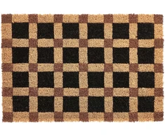 Beliani Durų kilimėlis VILLASIS smėlio/juodos spalvos 60 x 90 cm kokoso pluoštas