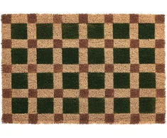 Beliani Durų kilimėlis VILLASIS Smėlio spalvos/ žalias 40 x 60 cm Kokoso pluoštas
