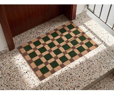 Beliani Durų kilimėlis VILLASIS smėlio/žalias 60 x 90 cm kokoso pluoštas