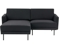 Beliani Dviejų vietų kampinė sofa BREDA, juoda, dešinė