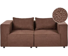Beliani Dviejų vietų modulinė sofa AXEBO, ruda bouclé
