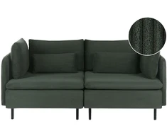 Beliani Dviejų vietų modulinė sofa EGERIS tamsiai žalias velvetas