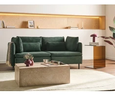 Beliani Dviejų vietų modulinė sofa EGERIS tamsiai žalias velvetas