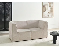 Beliani Dviejų vietų modulinė sofa LEMVIG, smėlio spalvos velvetas