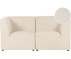 Beliani Dviejų vietų modulinė sofa LEMVIG, šviesiai smėlio spalvos velvetas