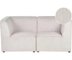 Beliani Dviejų vietų modulinė sofa LEMVIG, smėlio spalvos velvetas