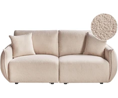 Beliani Dviejų vietų modulinė sofa MESNALI Bouclé, smėlio spalvos