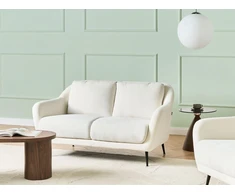 Beliani Dviejų vietų sofa EIBY, balta, šenilinė