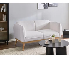 Beliani Dviejų vietų sofa LJUNG, balta boucle