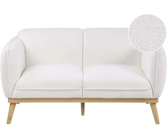 Beliani Dviejų vietų sofa LJUNG, balta boucle
