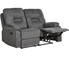 Beliani Dviejų vietų sofa su rankiniu poilsio mechanizmu BERGEN, grafito spalvos