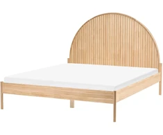 Beliani Dvigulė lova MASCORTEL 160 x 200 cm iš pušies medienos, šviesiai ruda