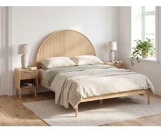 Beliani Dvigulė lova MASCORTEL 160 x 200 cm iš pušies medienos, šviesiai ruda