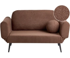 Beliani Dvivietė išskleidžiama sofa DOROTEA, Boucle, ruda