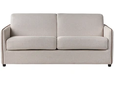 Beliani Dvivietė išskleidžiama sofa ISHOJ, šviesiai smėlio spalvos
