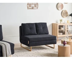 Beliani Dvivietė išskleidžiama sofa JERSLEV Juoda