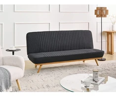 Beliani Dvivietė išskleidžiama sofa KALFAFEL, juoda