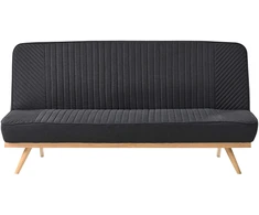 Beliani Dvivietė išskleidžiama sofa KALFAFEL, juoda