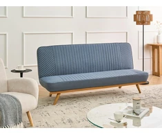 Beliani Dvivietė išskleidžiama sofa KALFAFEL, mėlyna