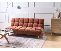 Beliani Dvivietė išskleidžiama sofa RISOR, auksinio rudo atspalvio